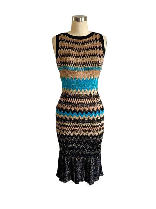 Cache Knit Ruffle Hem Knit Dress - S - Picture 1 of 5